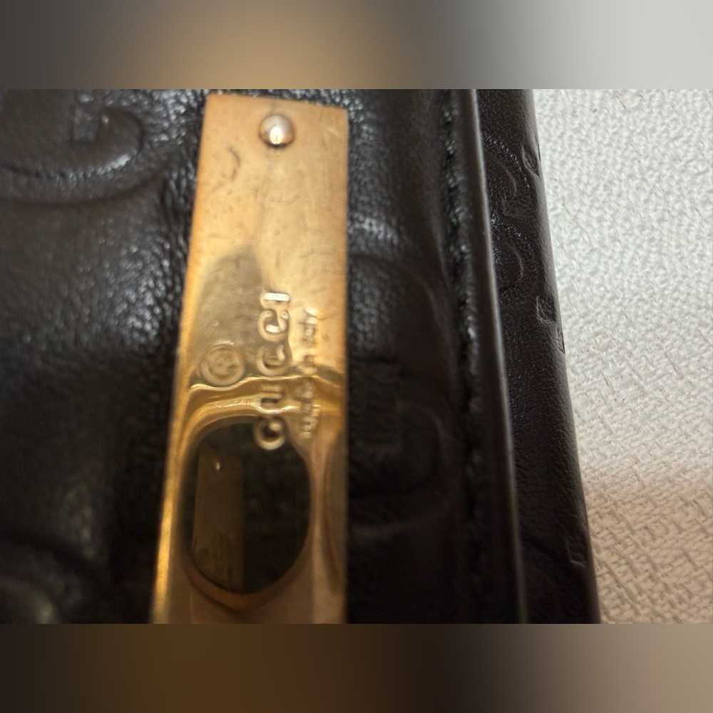 Gucci Black Guccissima Leather Continental Wallet Snap Closure - Picture 7 of 13